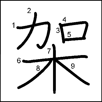 架の書き順 筆順 漢字の書き順ナビ